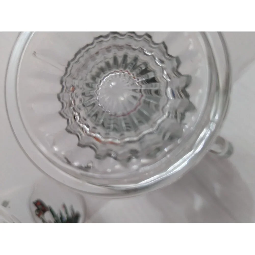 Luminarc Christmas Tree Holly Irish Coffee style footed mugs 6‎ in lot 2